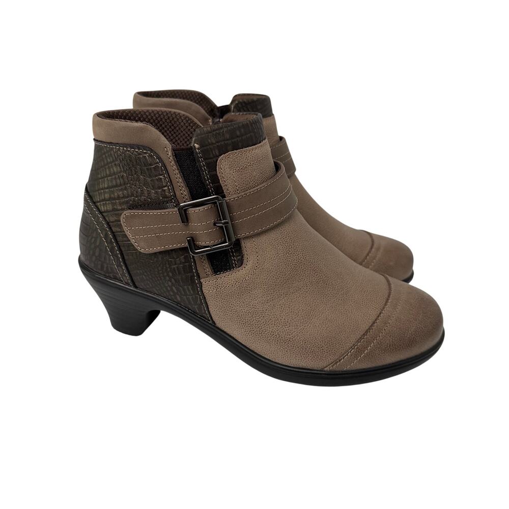 Orthofeet Boots Women's Size 7 D Wide Emma Low Heel Orthopedic Bioheel Brown